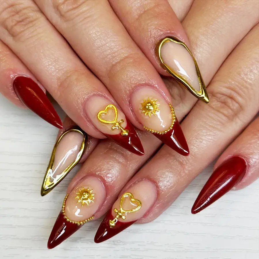 With Sculpted Gold Charm Accents