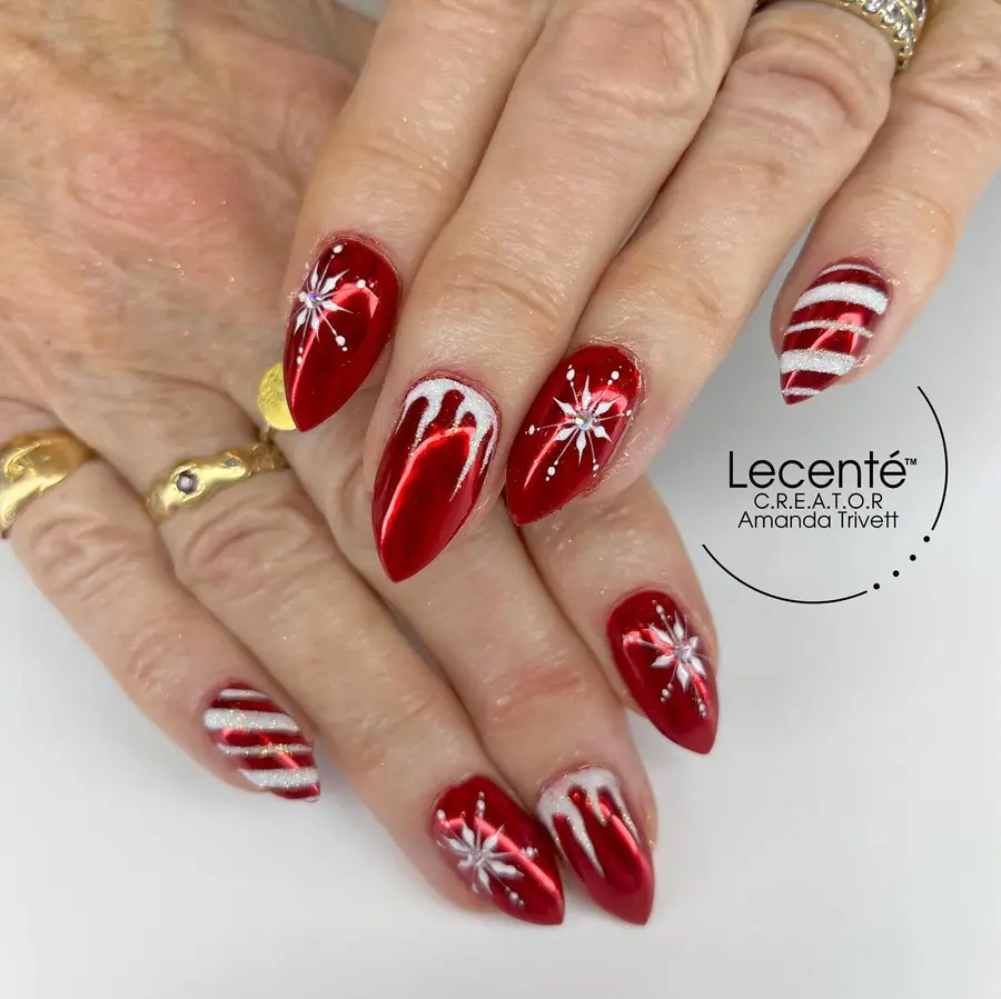 Red chrome nails