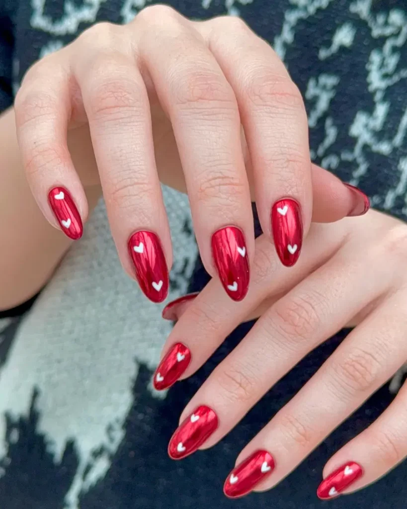 Red chrome nails