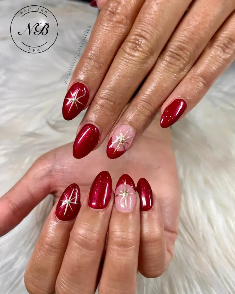 Red chrome nails