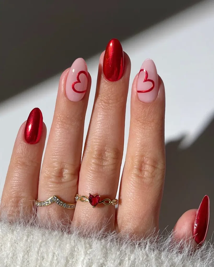 Red chrome nails