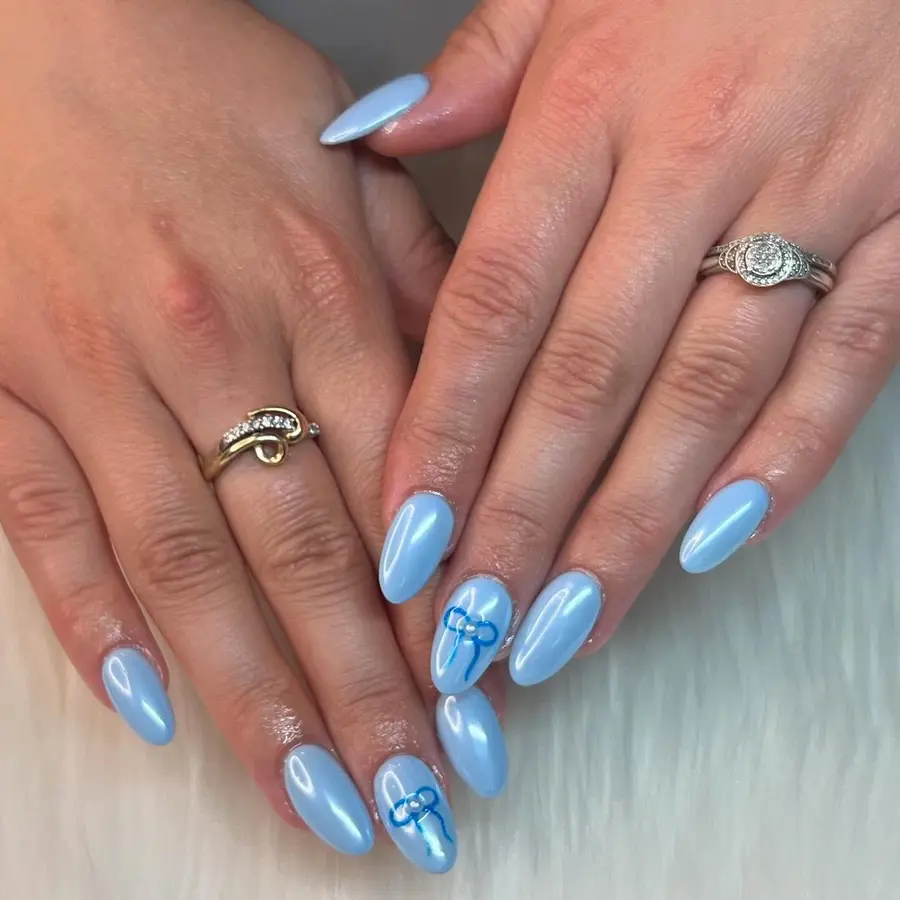 Soft Baby Blue With a Glossy Everyday Look