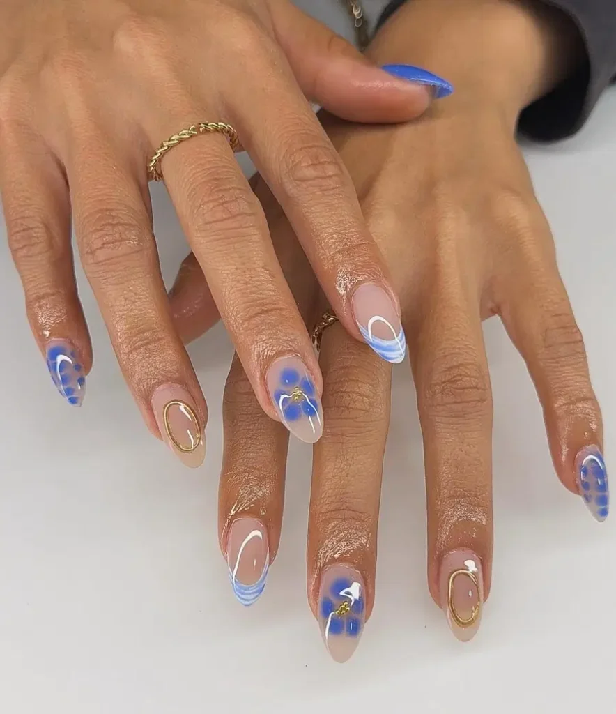 Soft Swirls and Gold Accents