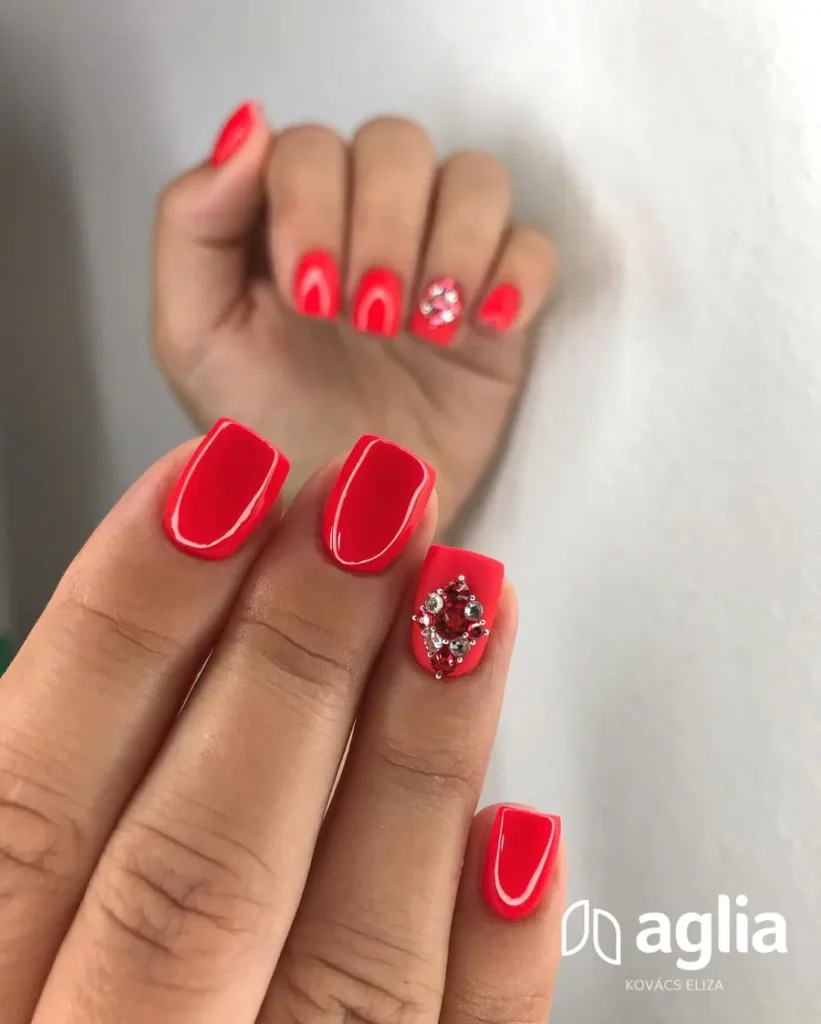 With Glossy Finish and a Bold Gem Accent