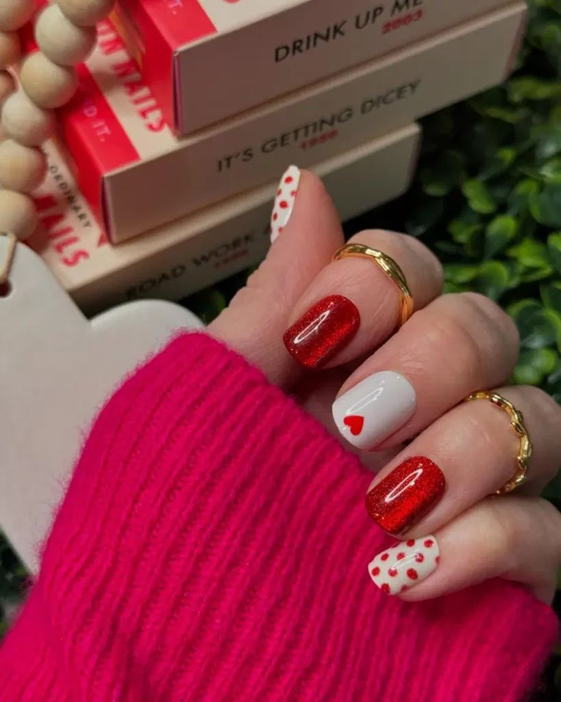 Glitter Finish and Playful Heart Accents