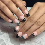 20 Black French Tip Nails Ideas That Look Gorgeous and Chic for classy nails Lovers Fashion image by @nailsbykms