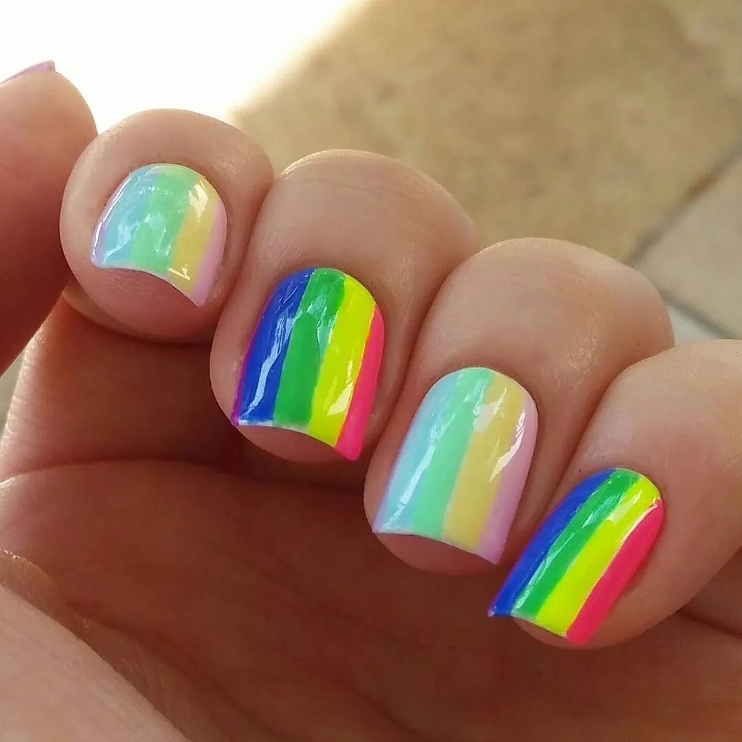 Glossy Rainbow Stripe Blocks