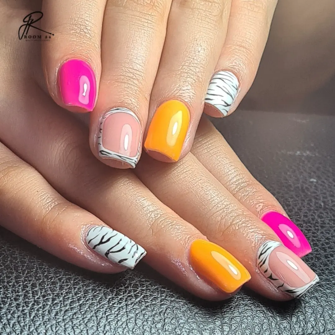 Bright solids with zebra-stripe accents