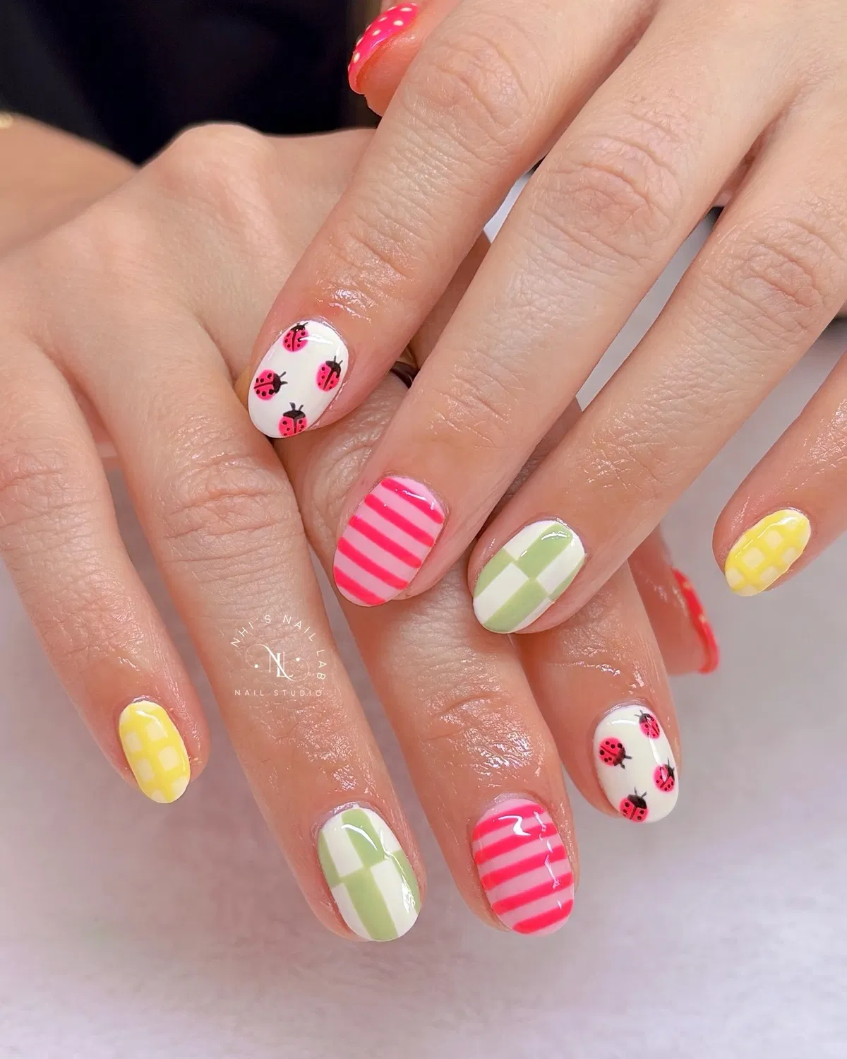 Ladybugs, stripes, and pastel checks
