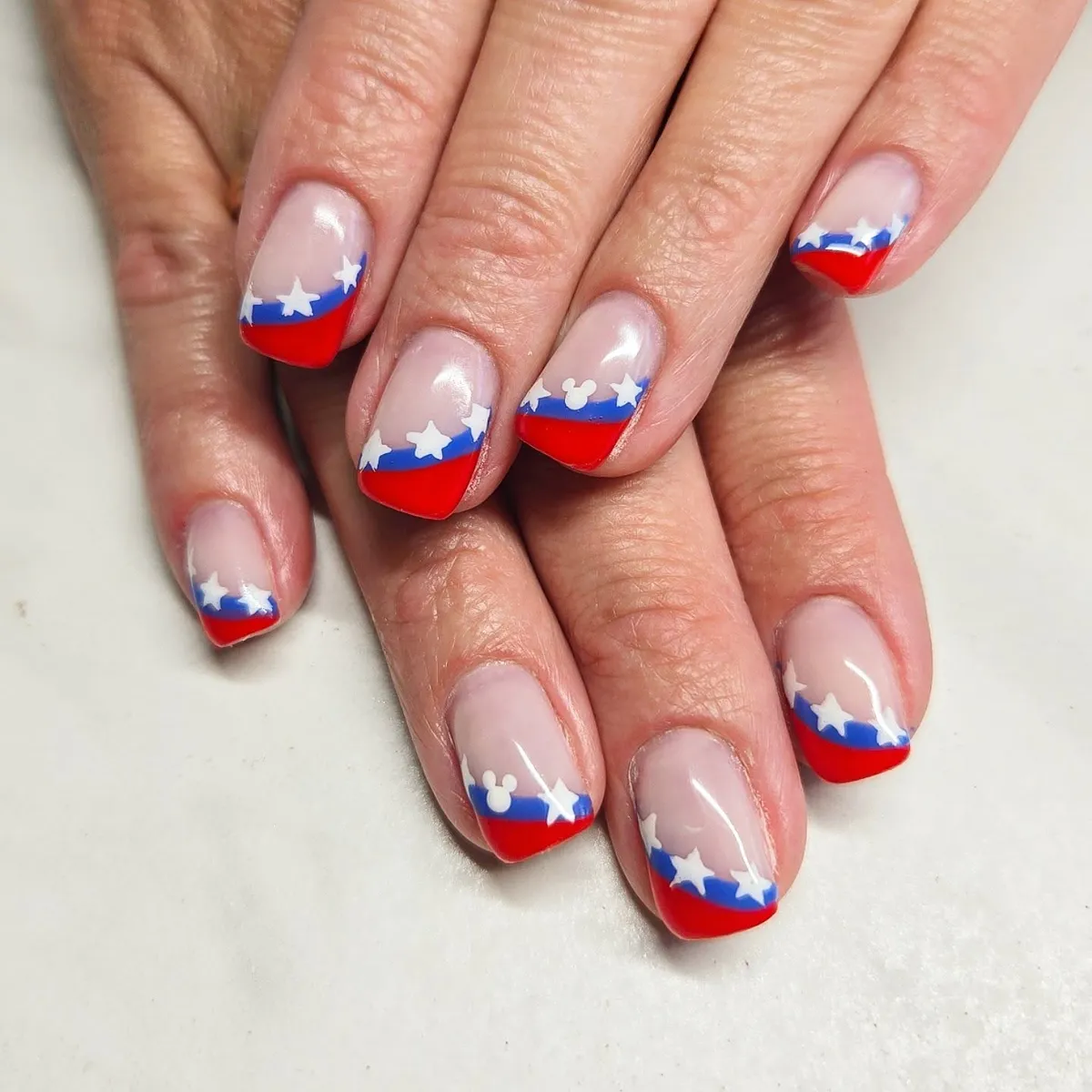 Layered Red-and-Blue Tips with White Stars