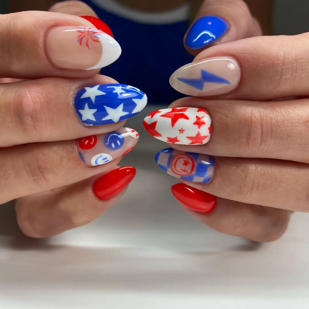 Star patterns with red, white, and blue mix