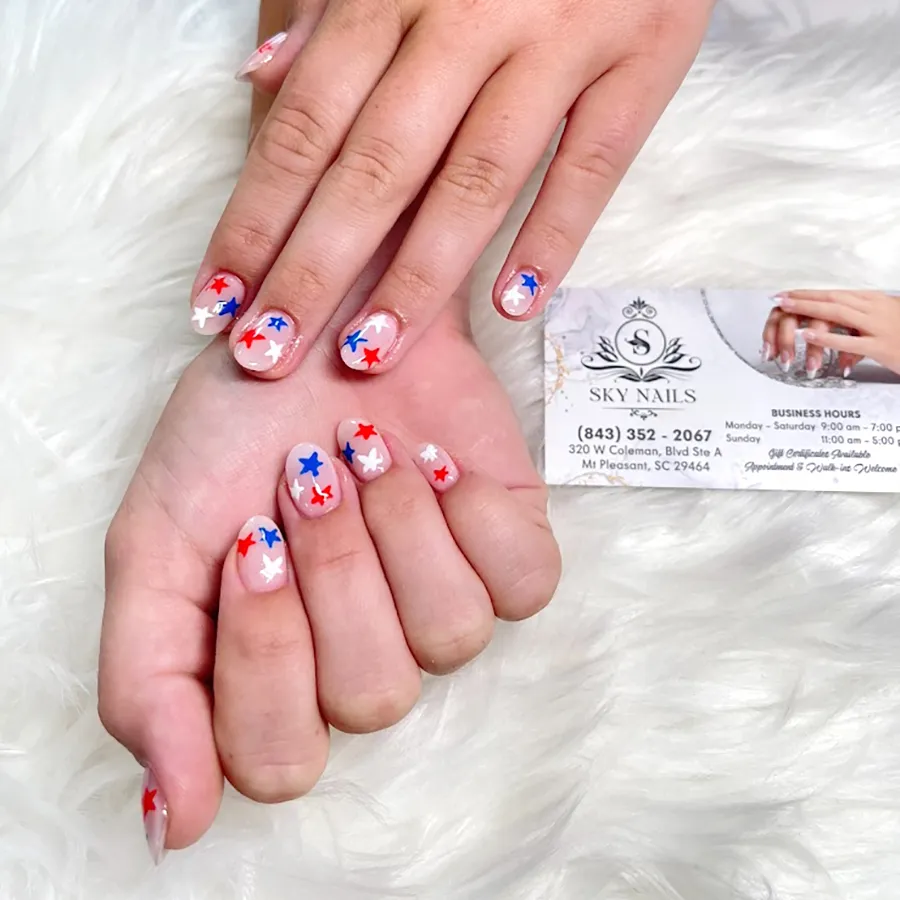All-over red, white, and blue star scatter