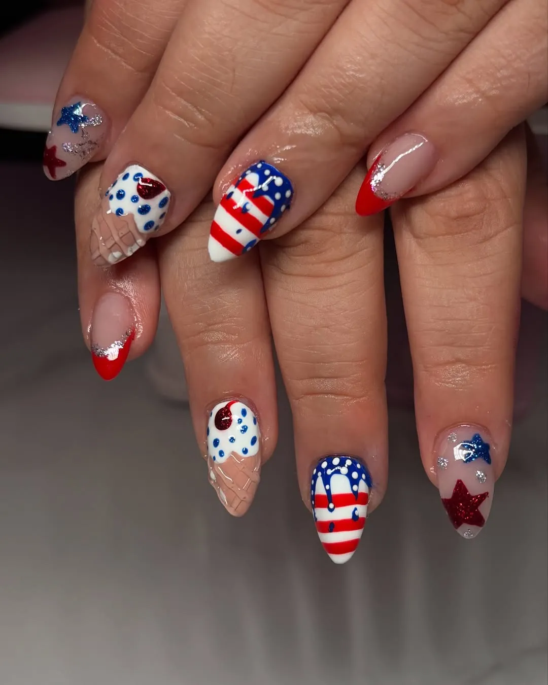 Stars, stripes, and ice-cream-inspired accents