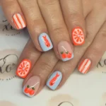 ๐๐ค 19 Orange and White Nails That Feel Like Sunshine & Fresh Linen Fashion image by @xo_nails_nz