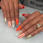 ๐๐ค 19 Orange and White Nails That Feel Like Sunshine & Fresh Linen Fashion image by @dznailztho