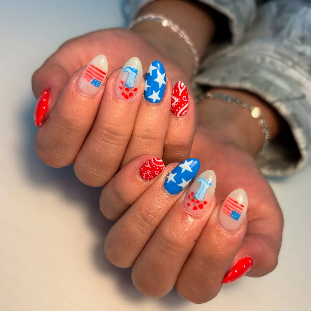 Stars, bandana red, and illustrated boot accents