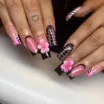 π€π 18+ Pink and Black Nails That Balance Sweet and Bold Perfectly Fashion image by @nailsjayy