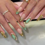 💛 17 Dreamy Aura Nails with Gold for a Soft Luxe Look Fashion image by @beautynailspa_kunia