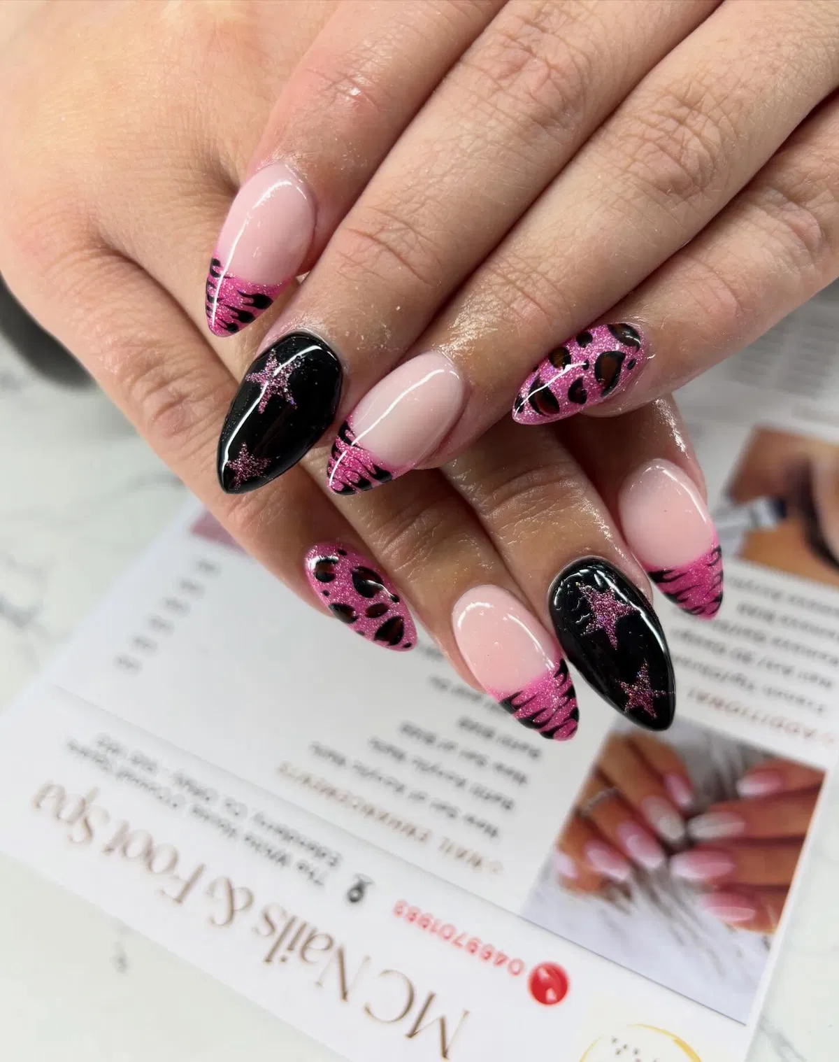 Graphic linework with dots and geometric accents