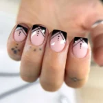 🖤 17+ Stunning Black Tip Nails with a Modern French Twist Fashion image by @nail.bath