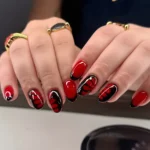 ๐น 17 Trendy Red Nails Acrylic Styles That Feel Timeless and Glamorous Fashion image by @nailsbyanamary