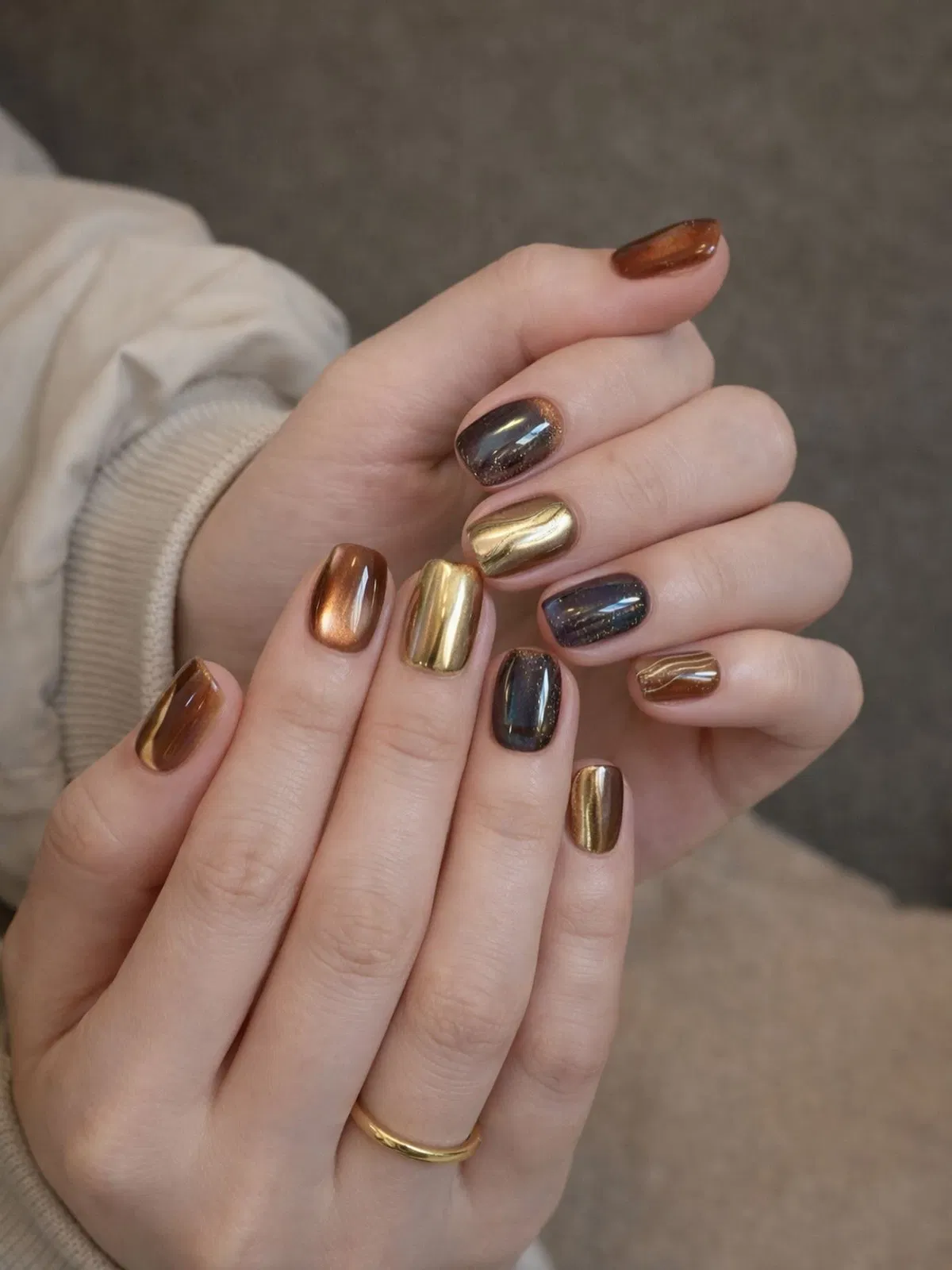 Mixed Metallic Gold and Bronze Tones