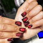 ❤️ 16 Bold Ferrari Red Nails with a High-Fashion Statement Fashion image by @rottednails