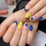 💙 19 Gorgeous Yellow and Blue Nails That Brighten Every Outfit Fashion image by @pinkies_polished_lytham