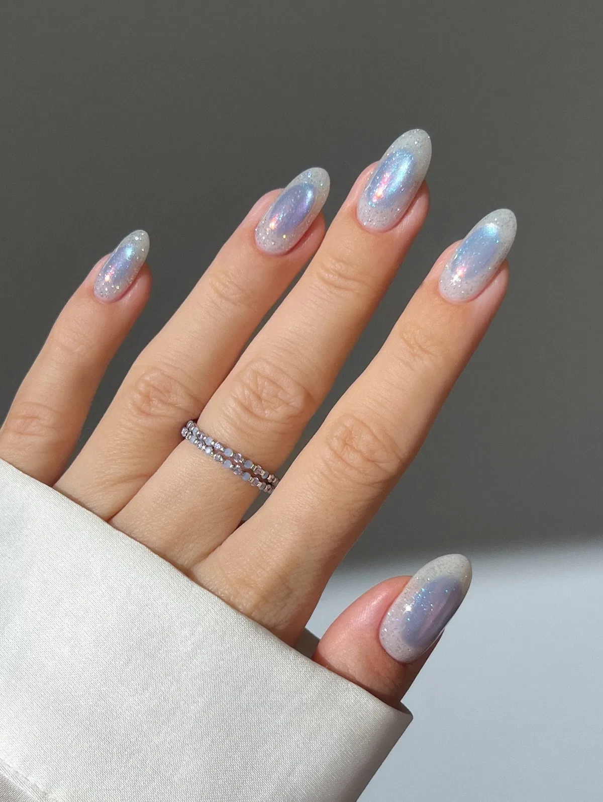 Icy sheer chrome with fine glitter