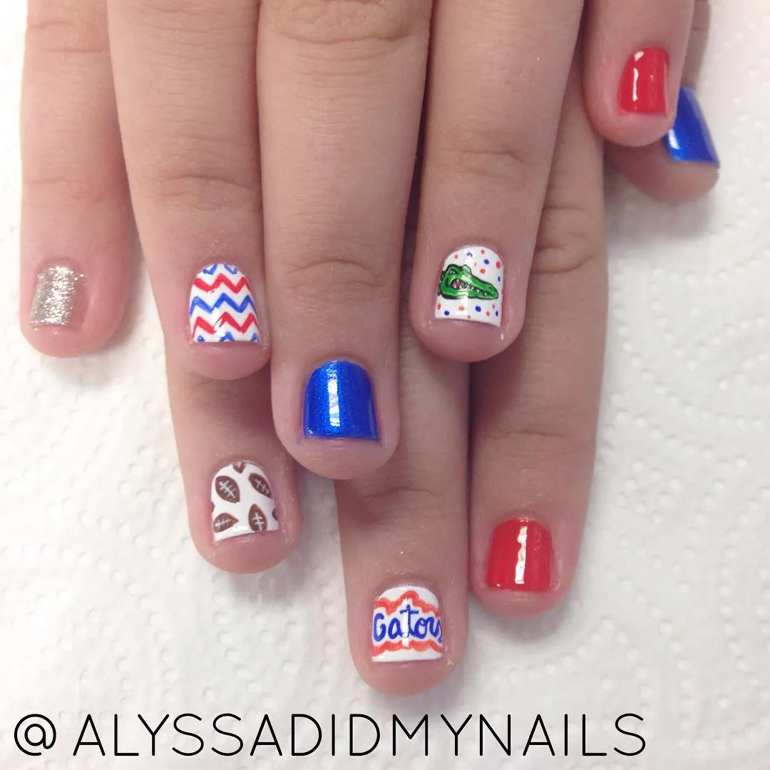 Red/Blue/White Set with Alligator and “Gators” Text