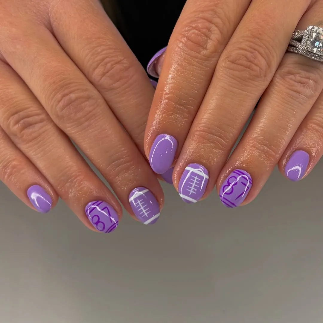 Lavender football outline accents