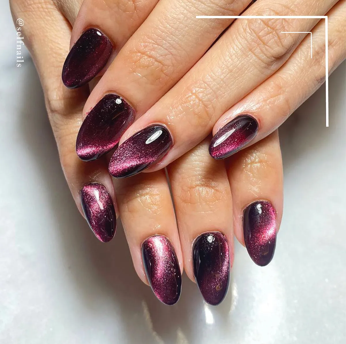 Dark plum with pink sheen gradient