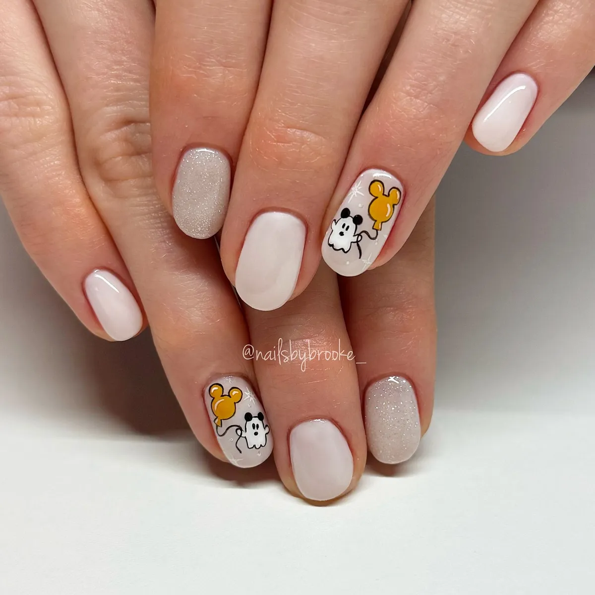 Minimal White Set with Ghost + Yellow Balloon Accents