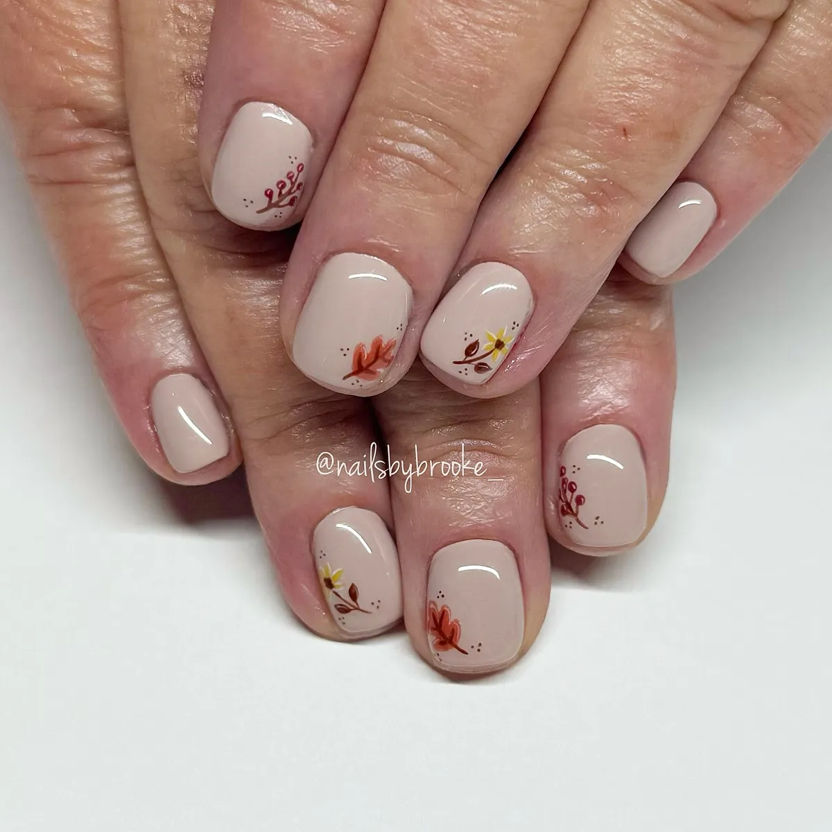 Beige Base with Tiny Floral Accents