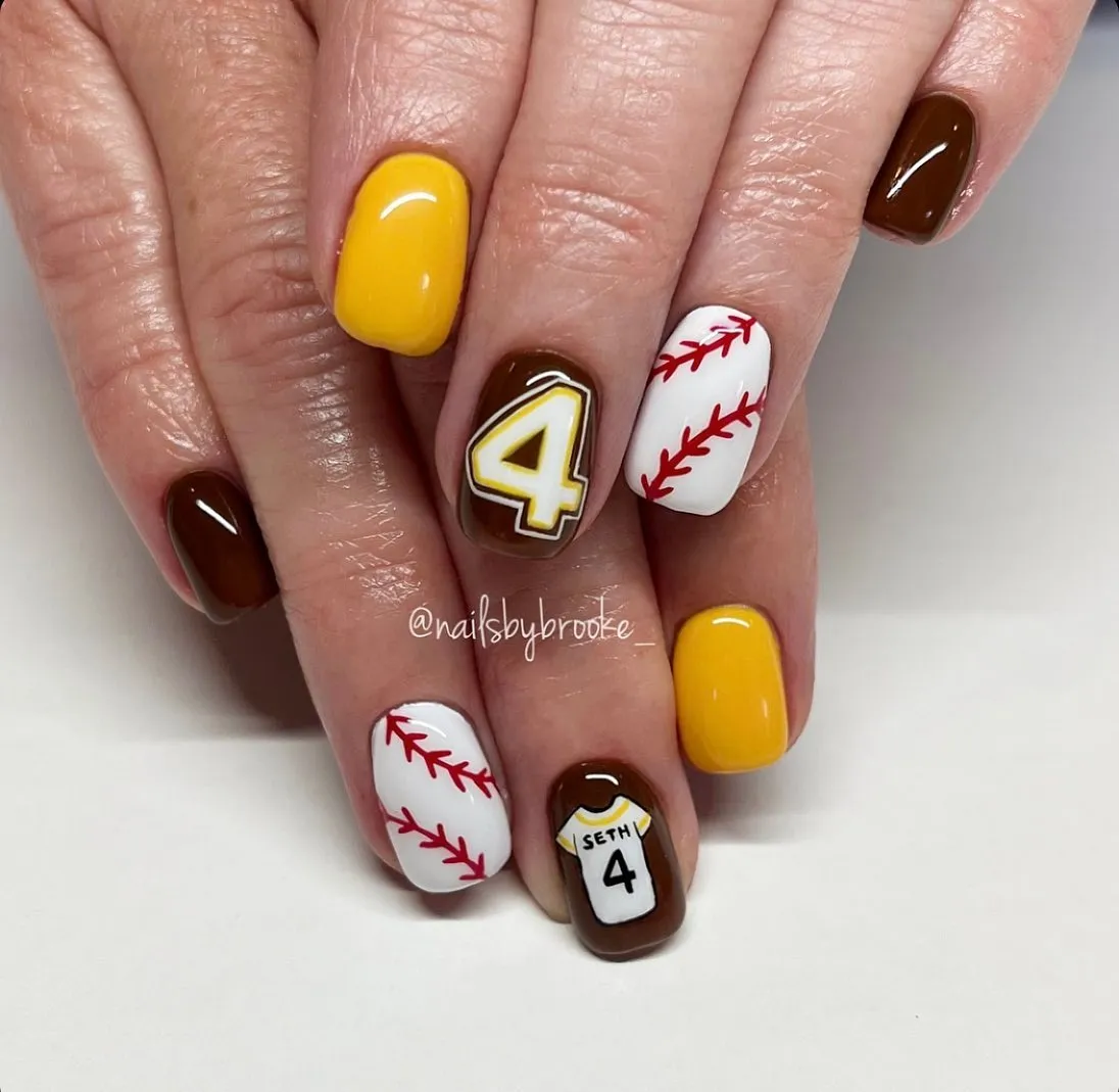 Number 4 accents with baseball-style stitch patterns