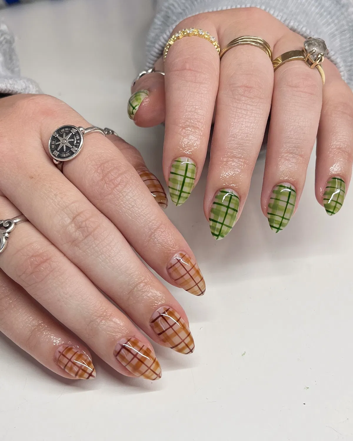 Green and Brown Plaid Set