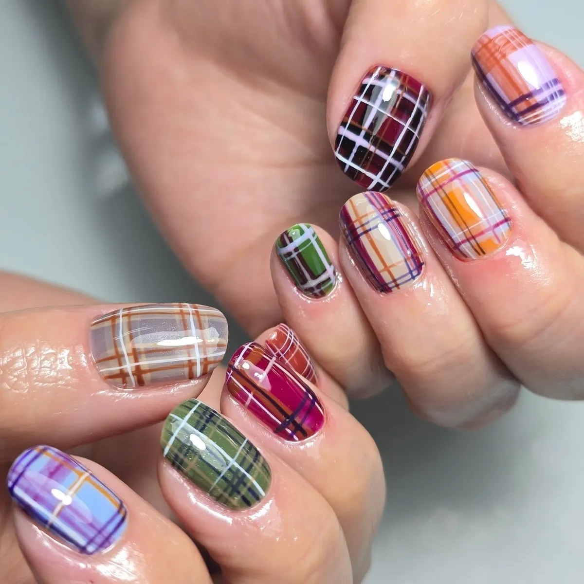 Multi-color mix-and-match plaid set
