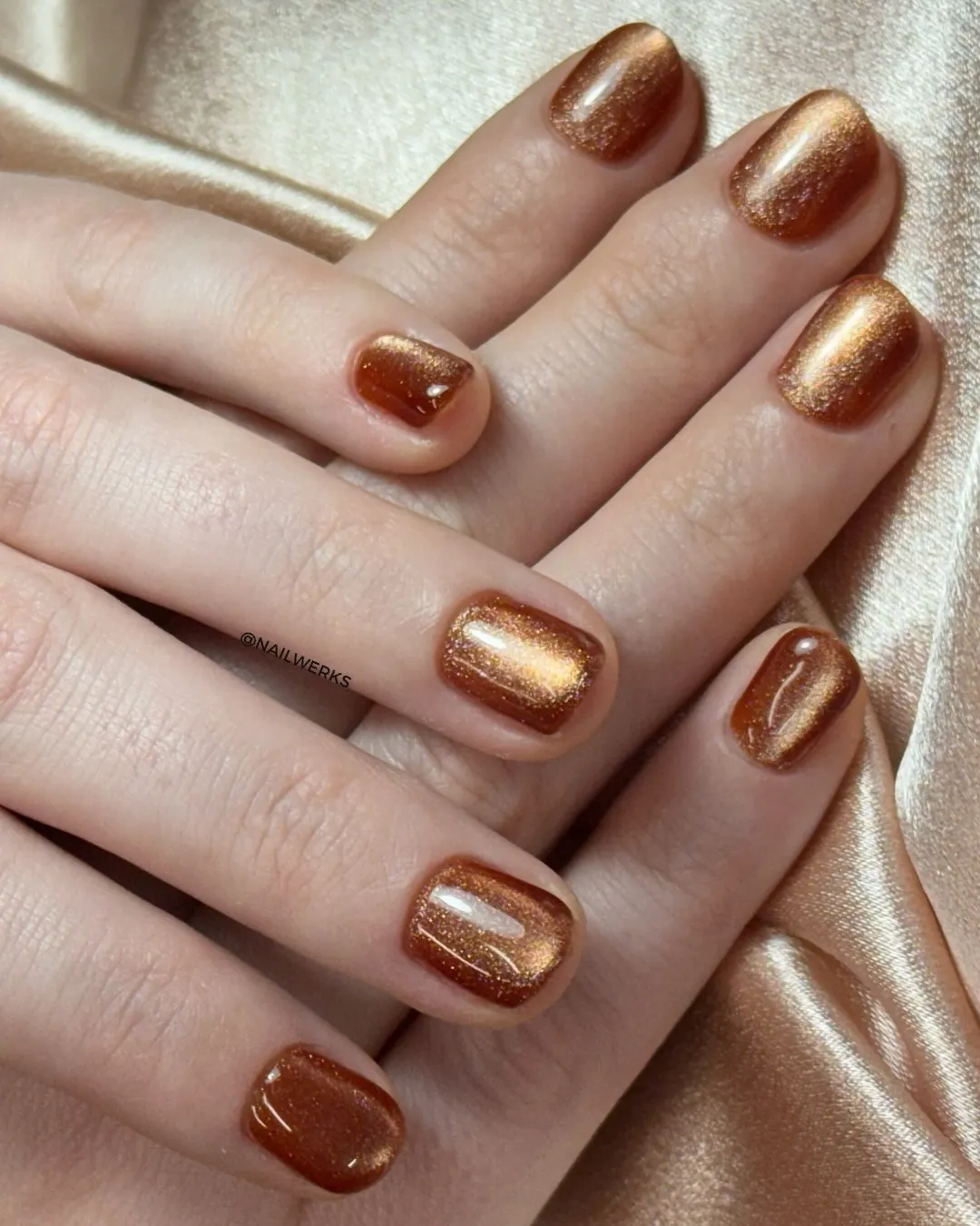 Copper Shimmer Nails