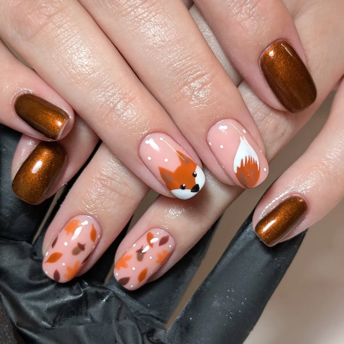 Copper shimmer with fox illustrations