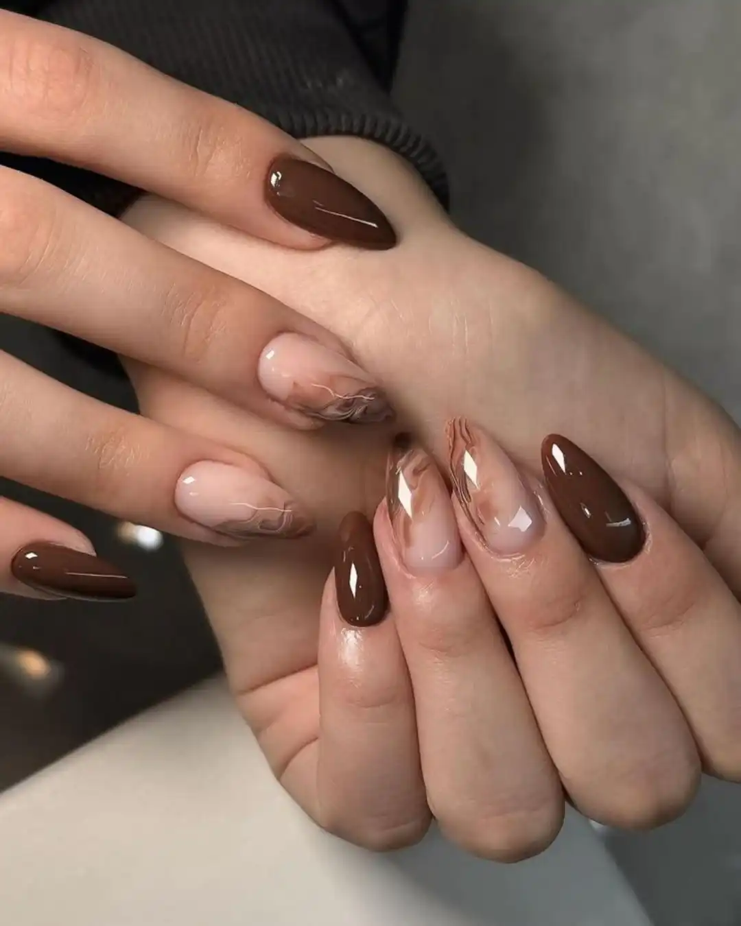 Solid brown with subtle brown marbling