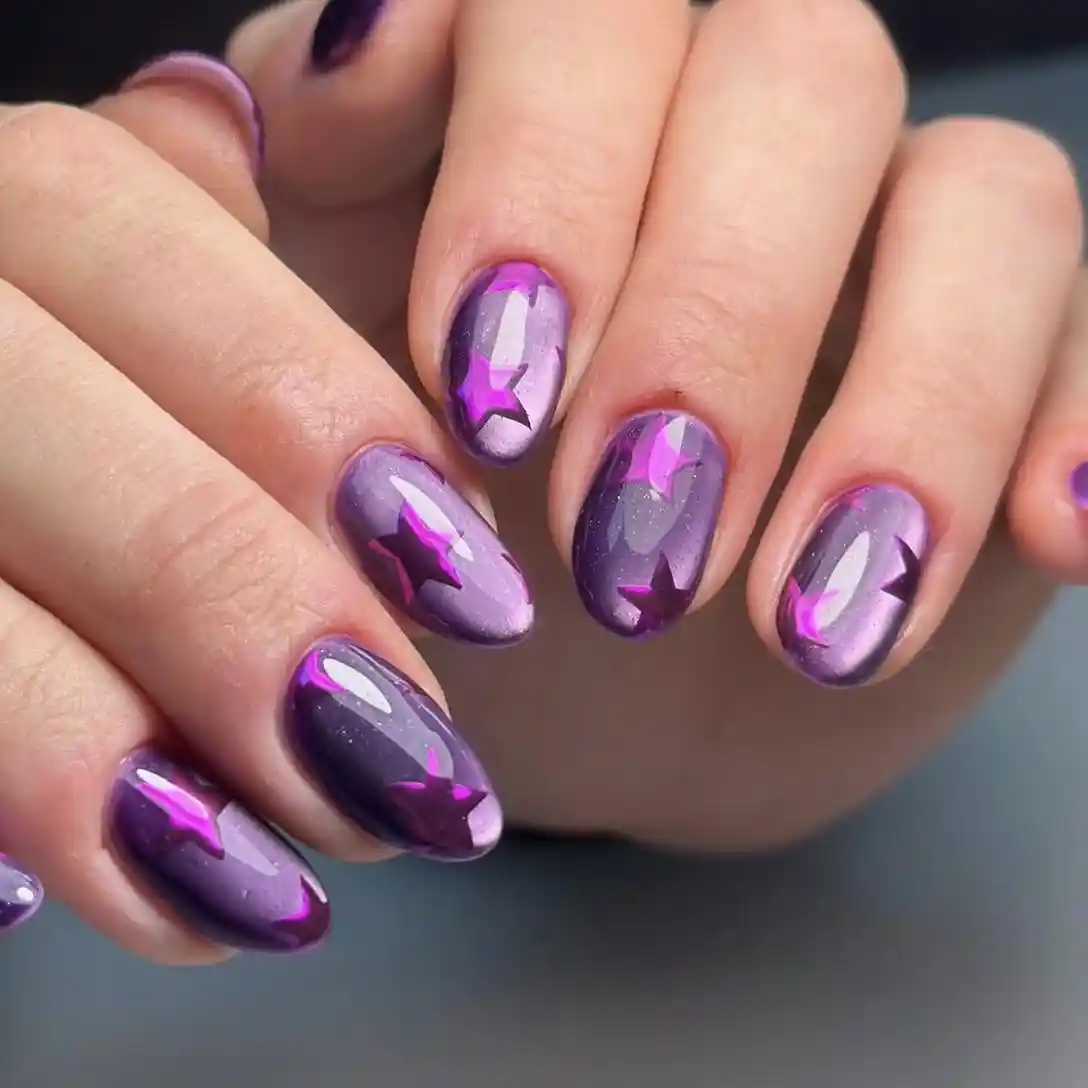 Purple aura gradient with star accents