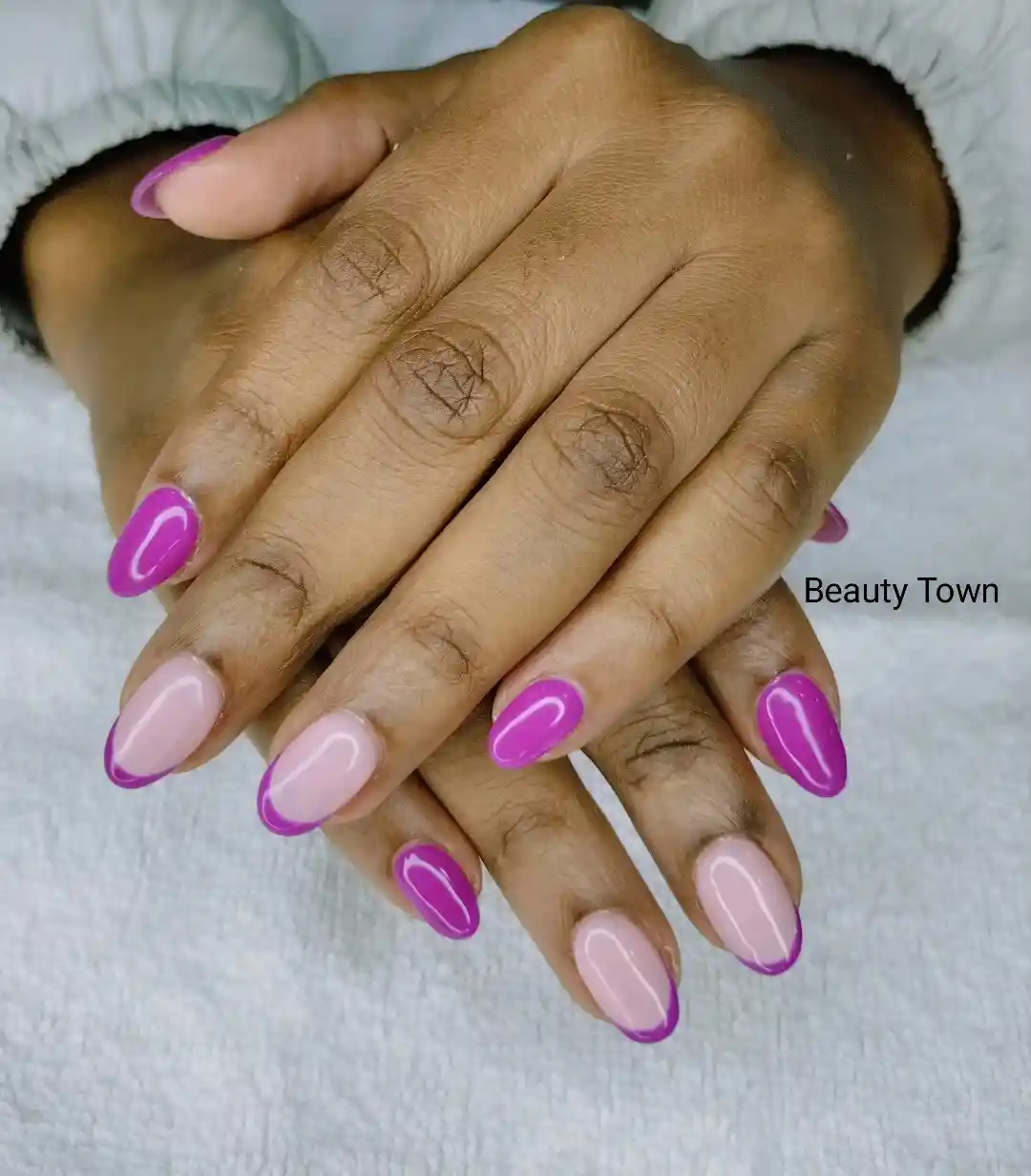 Bright purple solids and purple French tips